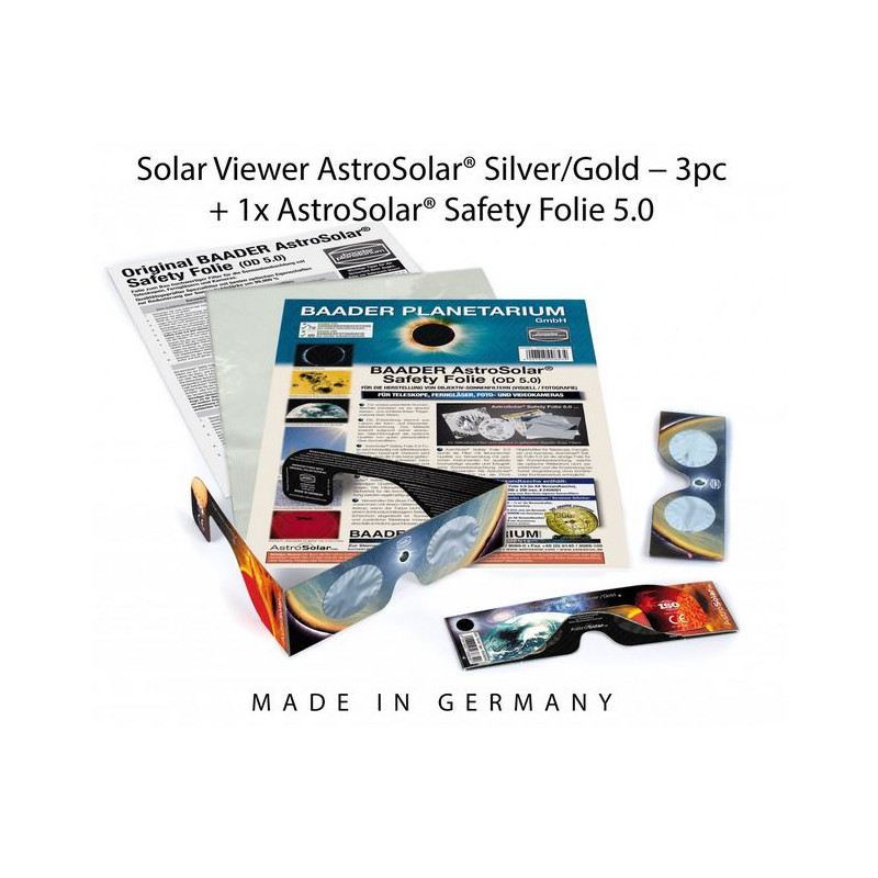 Baader Filtros solares AstroSolar solar observing set - spectacles and filter foil