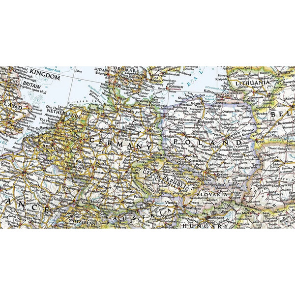 National Geographic mapa de continente Europa política, laminado