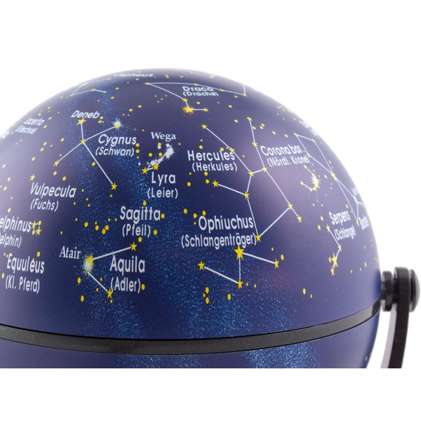 Stellanova Mini-globo Globo giratório inclinável Céu estrelado com questionário IQ 10cm