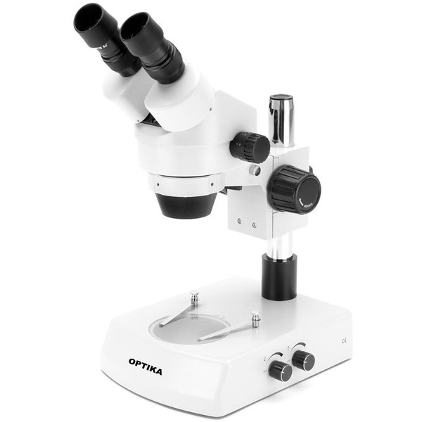 Optika   Microscópio estéreo com binocular zoom SZM-1LED 7x-45x, LED luz refletida e transmitida