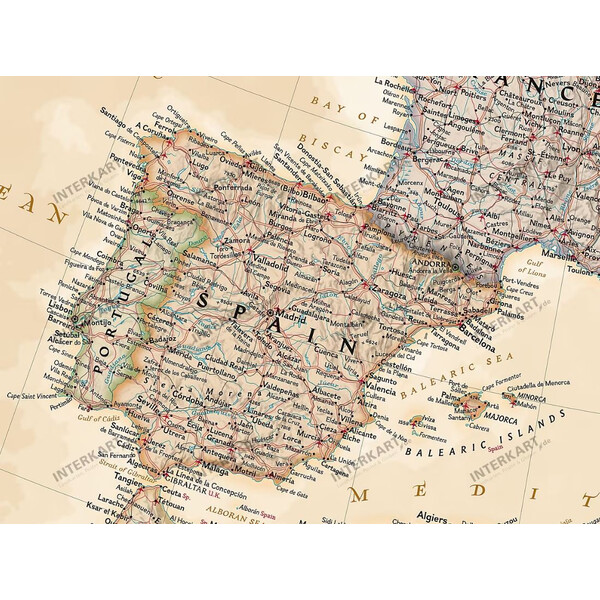 National Geographic mapa estilo antigo da Europa em 3 partes