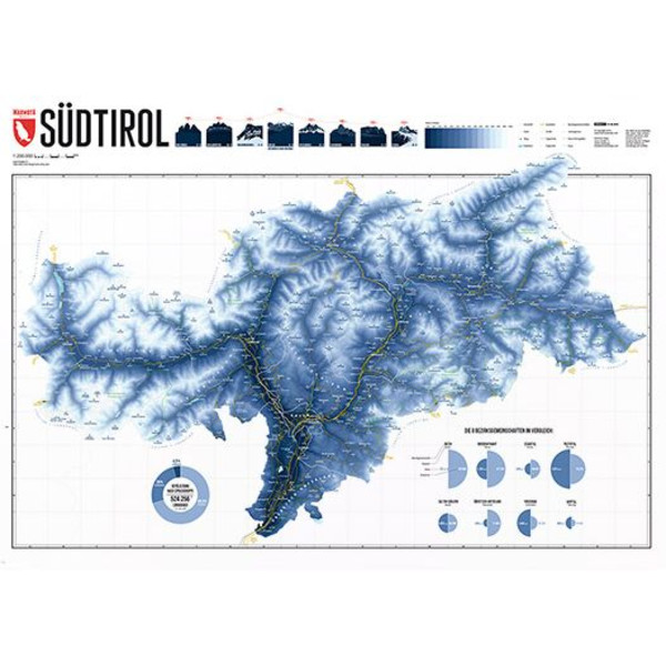 Marmota Maps Mapa regional South Tyrol Ski Blue