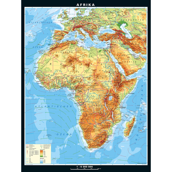 PONS mapa de continente Afrika physisch (157 x 206 cm)