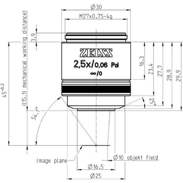 ZEISS objetivo Objektiv EC Epiplan-Neofluar 2,5x/0,06 Pol wd=15,1mm