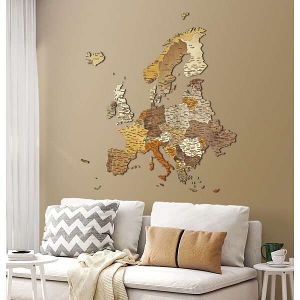 Abraham Wood Decor mapa de continente Europa Puzzle aus Holz (110x108cm)