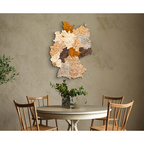 Abraham Wood Decor Mapa Deutschland Puzzle aus Holz (60 x 80 cm)