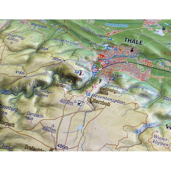 Georelief Mapa regional Harz 3D Reliefkarte (77 x 57 cm)