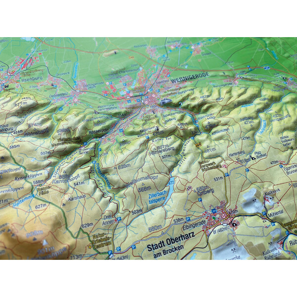 Georelief Mapa regional Harz 3D Reliefkarte (77 x 57 cm)