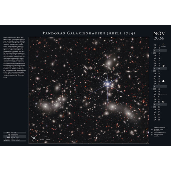 Astronomie-Verlag Calendário Weltraum-Kalender 2024