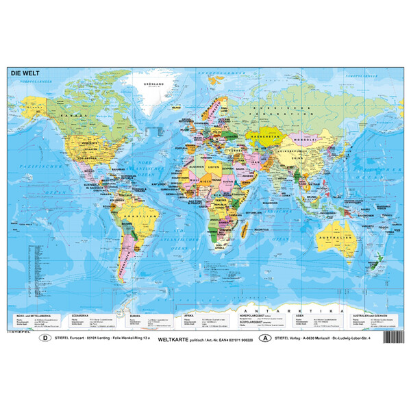 Stiefel Mapa mundial politisch (59,4 x 42 cm) DIN A2