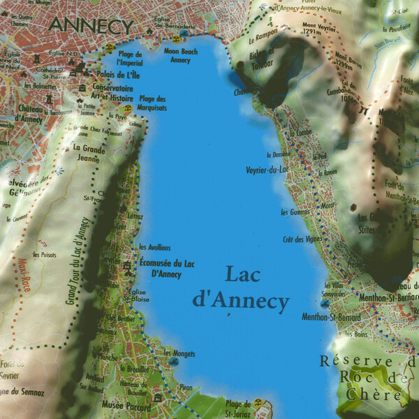 3Dmap Mapa regional Le Lac d'Annecy