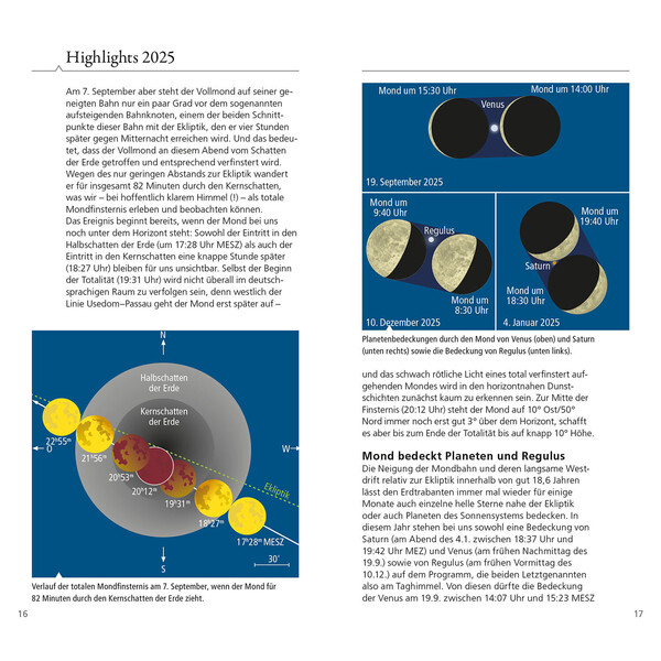 Kosmos Verlag Almanaque Was tut sich am Himmel 2025