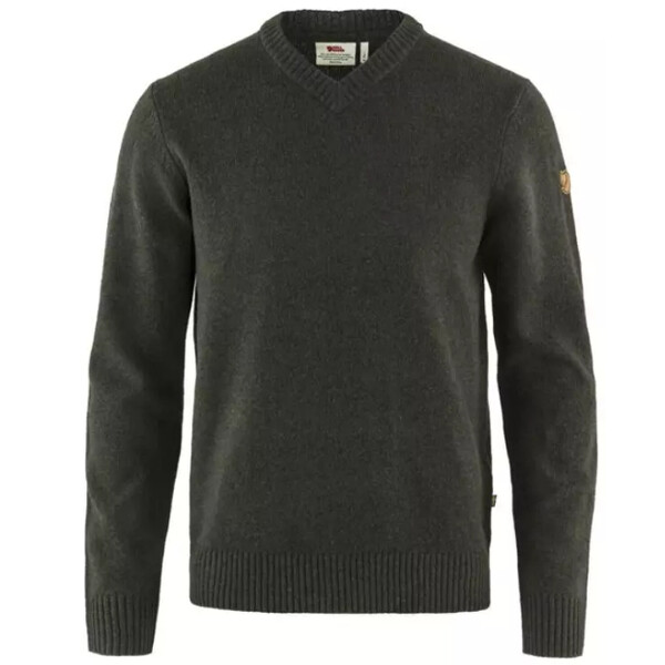 Fjällräven Övik V-neck Sweater M, 633 Dark Olive, Gr. S