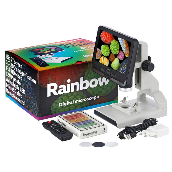 Levenhuk Microscópio Rainbow DM700 2MP 1/2.9" 2.8µm 10-50x LCD CMOS Color Digital