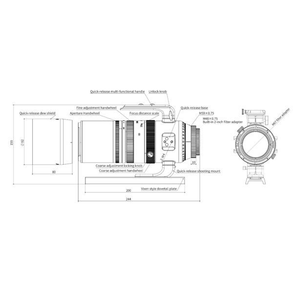 Askar Refrator apocromático Apochromatischer Refraktor AP 55/264 SQA55 OTA