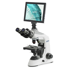 Kern Microscópio Digitalmikroskopie-Set, OBE 124T241, HF, digital, 1,25 Abbe-Kondensor, fix, USB 2.0, 40-400x, Dl, 3W LED, 5 MP, Tablet