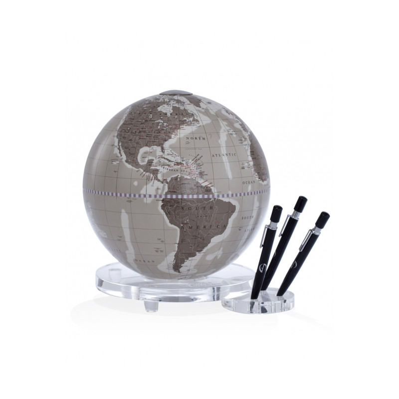 Zoffoli living Globo Zoffoli desk globe Balance warm grey with pen holder 22cm