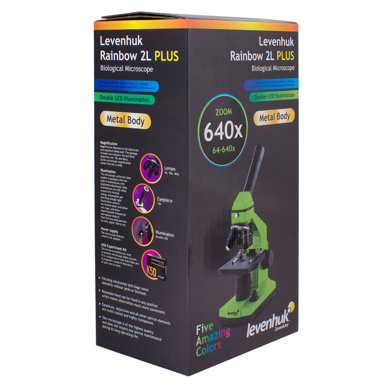 Levenhuk Microscópio Rainbow 2L Plus Lime