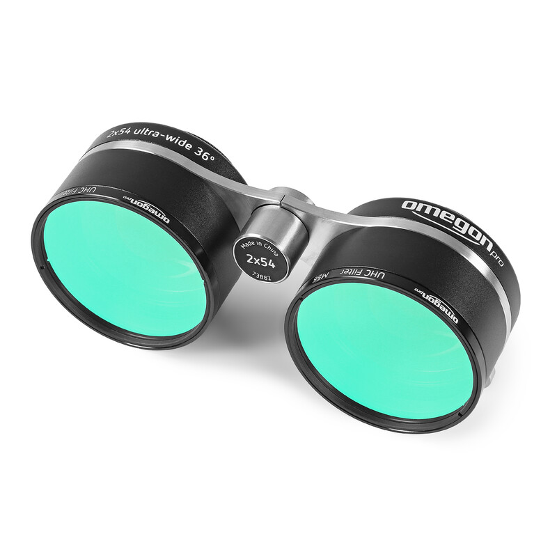 Omegon Binóculos de 2x54 da para observação do campo estelar + 2 Filtro M56 para Pro UHC