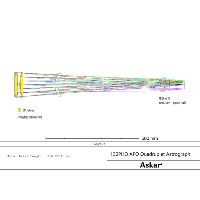 Askar Refrator apocromático Apochromatischer Refraktor AP 130/1000 130PHQ OTA