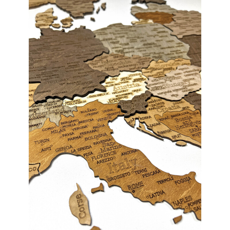 Abraham Wood Decor mapa de continente Europa Puzzle aus Holz (110x108cm)