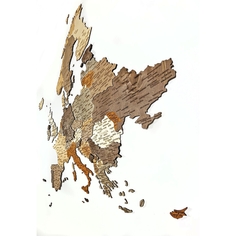 Abraham Wood Decor mapa de continente Europa Puzzle aus Holz (110x108cm)