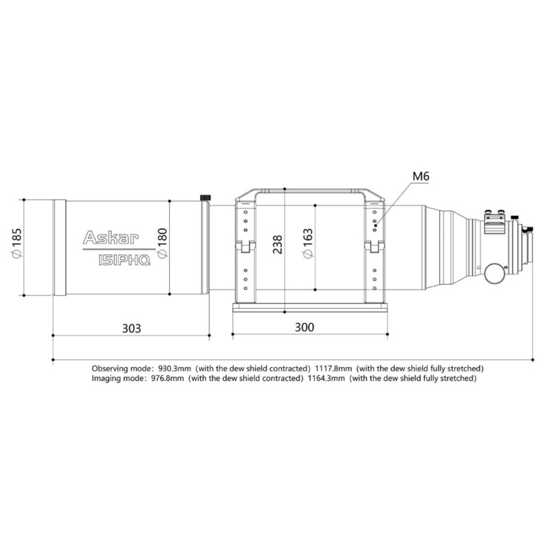 Askar Refrator apocromático Apochromatischer Refraktor AP 151/1057 151PHQ OTA