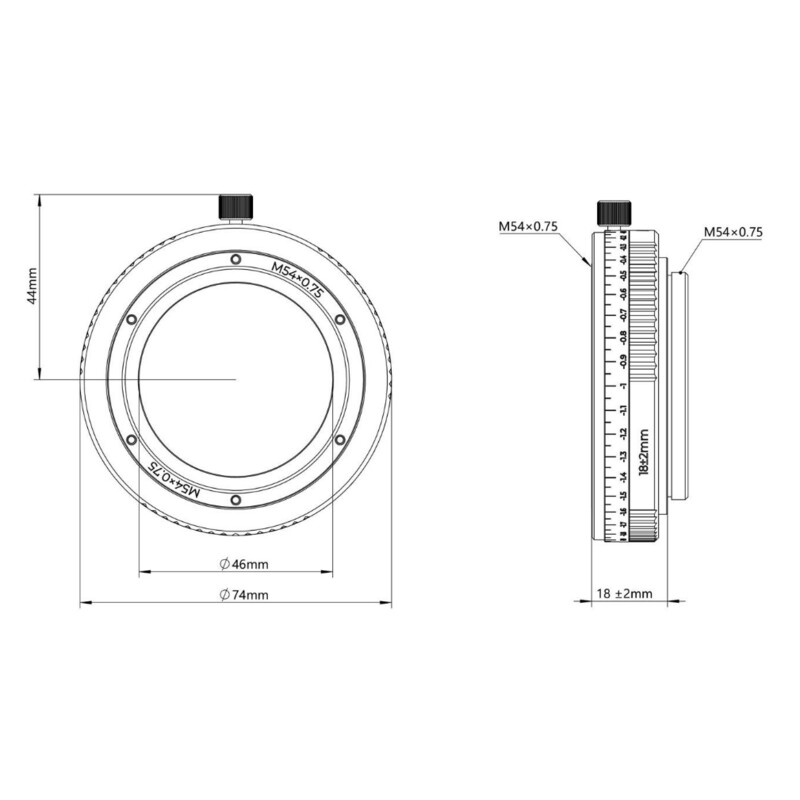 Askar Cilíndro de extensão Verlängerungshülse Adapter M54/M54 16-20mm