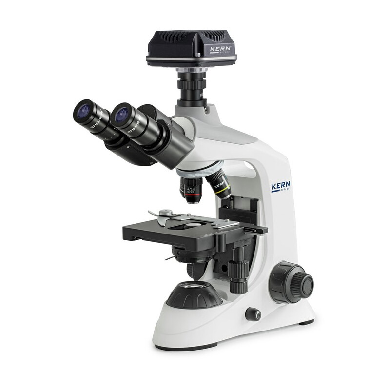 Kern Microscópio Digitalmikroskop-Set, OBE 124C825, HF, digital, 1,25 Abbe-Kondensor, fix, USB 2.0, 40-400x, Dl, 3W LED, DIN, 5,1 MP