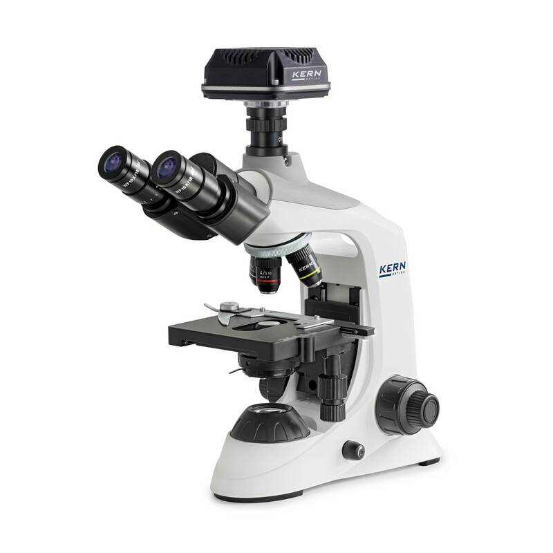 Kern Microscópio Digitalmikroskop-Set, OBE 124C832, HF, digital, 1,25 Abbe-Kondensor, fix, USB 3.0, 40-400x, Dl, 3W LED, DIN, 5,1 MP