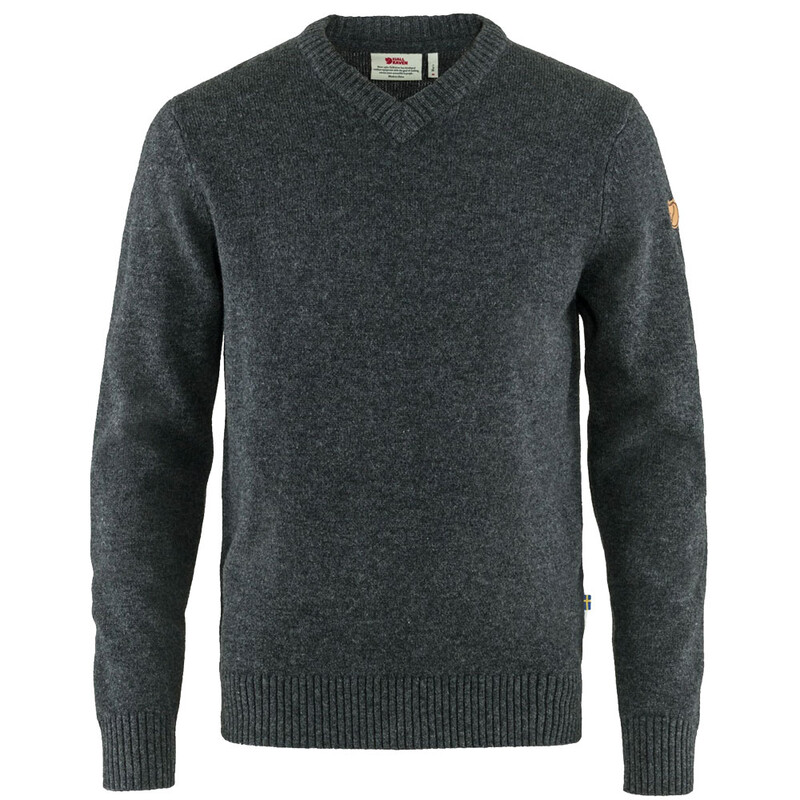 Fjällräven Övik V-neck Sweater M, 030 Dark Grey, Gr. S