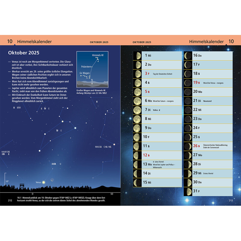 Kosmos Verlag Almanaque Himmelsjahr 2025