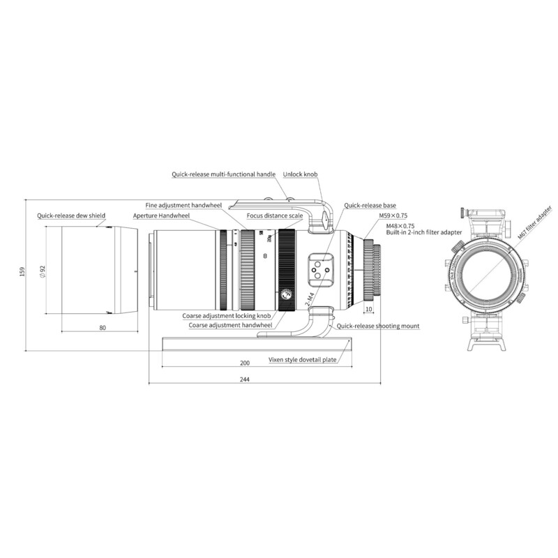 Askar Refrator apocromático AP 55/264 SQA55 OTA