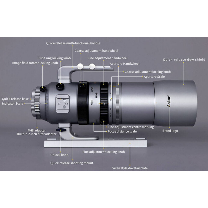 Askar Refrator apocromático Apochromatischer Refraktor AP 55/264 SQA55 OTA