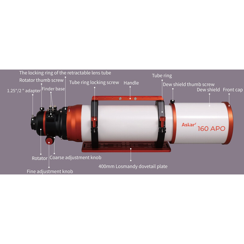 Askar Refrator apocromático AP 160/1120 Triplet OTA