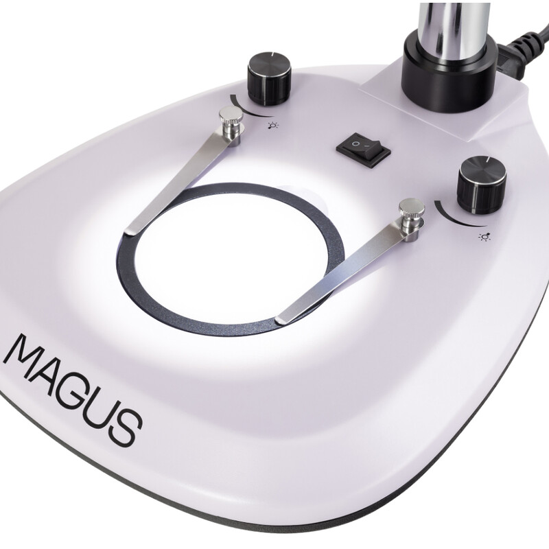 MAGUS Microscópio stéreo 8T 6.5x-55x trino Greenough 3W LED